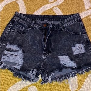 ROMWE denim black shorts